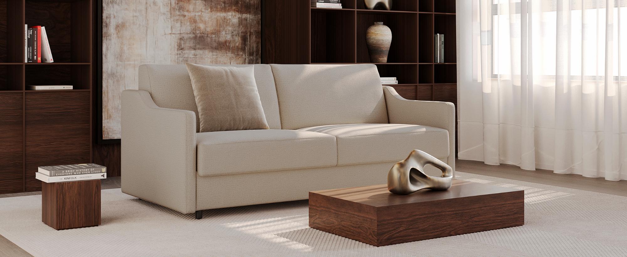 Innovation Living Carnell Sofa Bed With Slope Arms - 586 Phobos Latte
