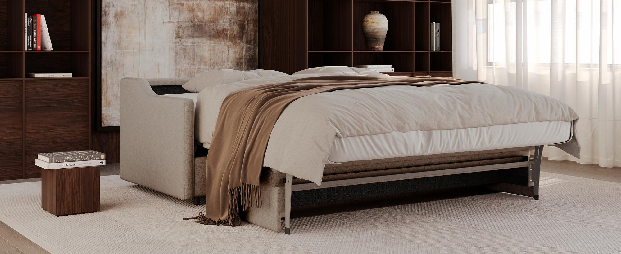 Innovation Living Carnell Sofa Bed With Slope Arms - 586 Phobos Latte