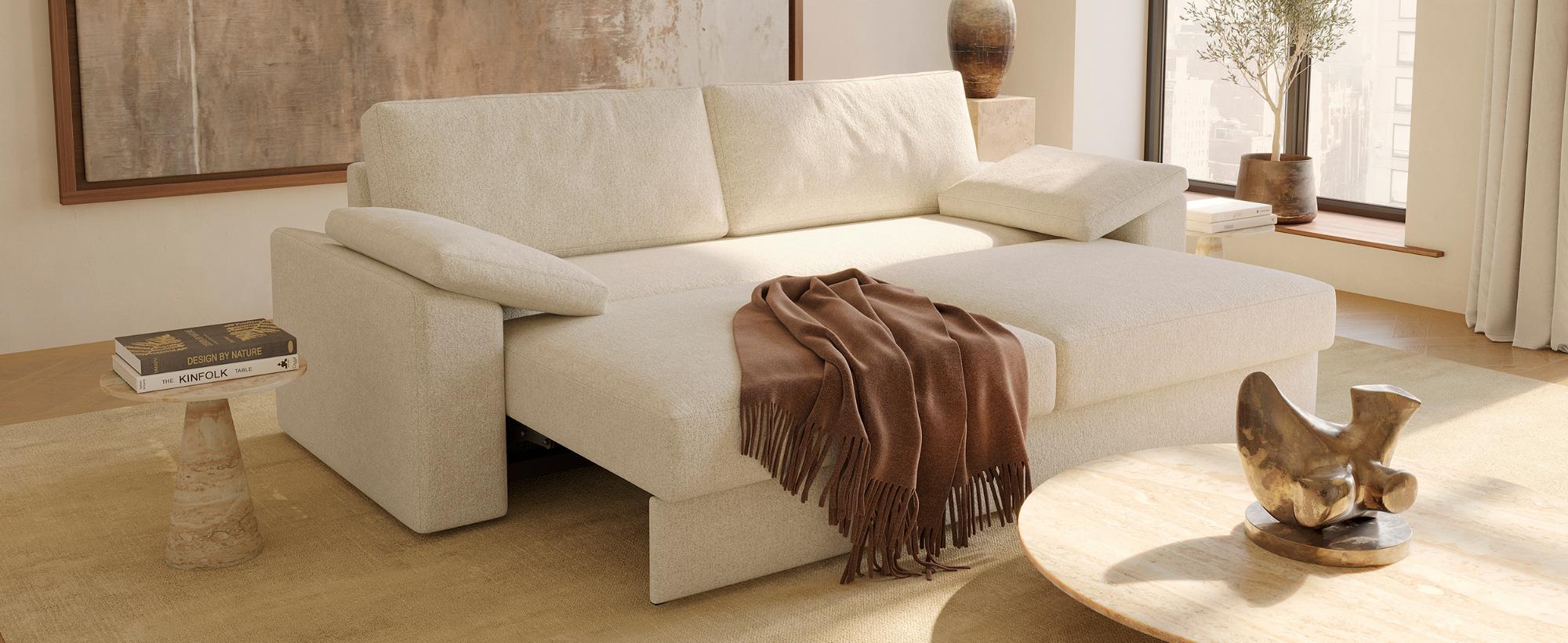 Innovation Living Vilander Sofa Bed With Cushion Arms - 527 Mixed Dance Natural