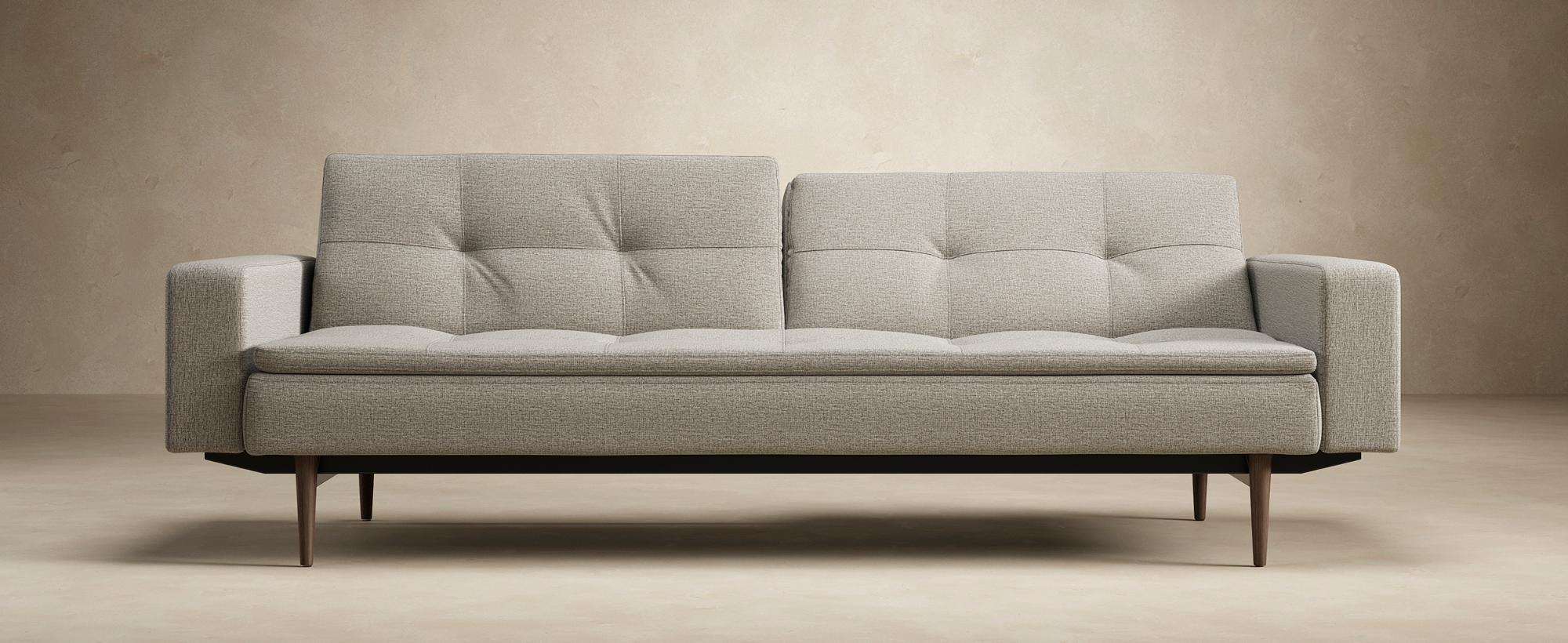 Innovation Living Dublexo Stainless Steel Sofa Bed with Arms - 538 Melange Light Gray