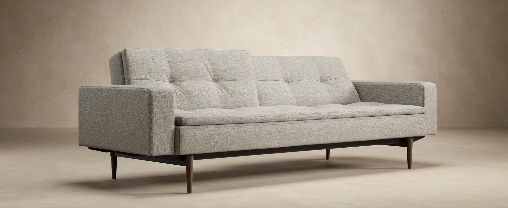 Innovation Living Dublexo Styletto Sofa Bed Dark Wood with Arms - 584 Argus Natural