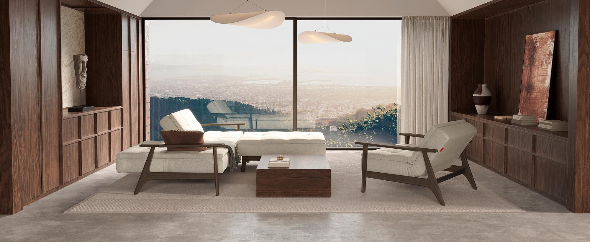 Innovation Living Dublexo Frej Sofa Bed Smoked Oak - 506 Elegance Paprika