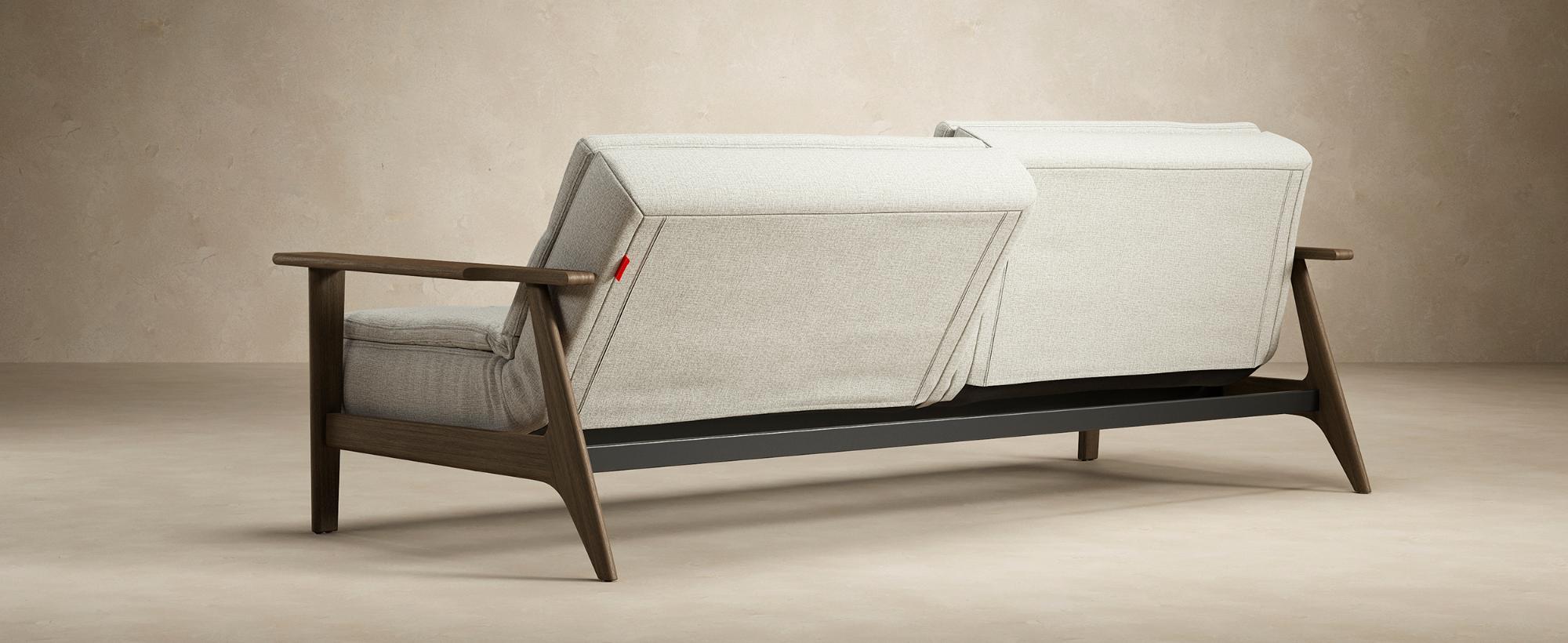 Innovation Living Dublexo Frej Sofa Bed Smoked Oak - 534 Bouclé Black Raven