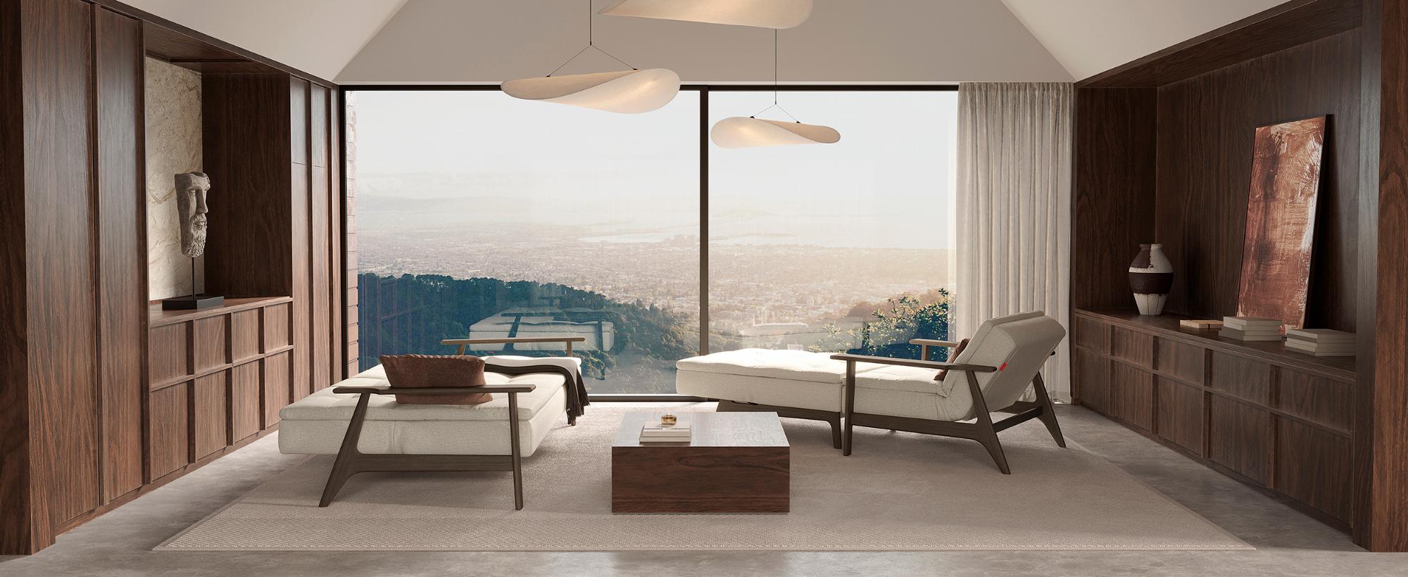 Innovation Living Dublexo Frej Sofa Bed Smoked Oak - 587 Phobos Mocha