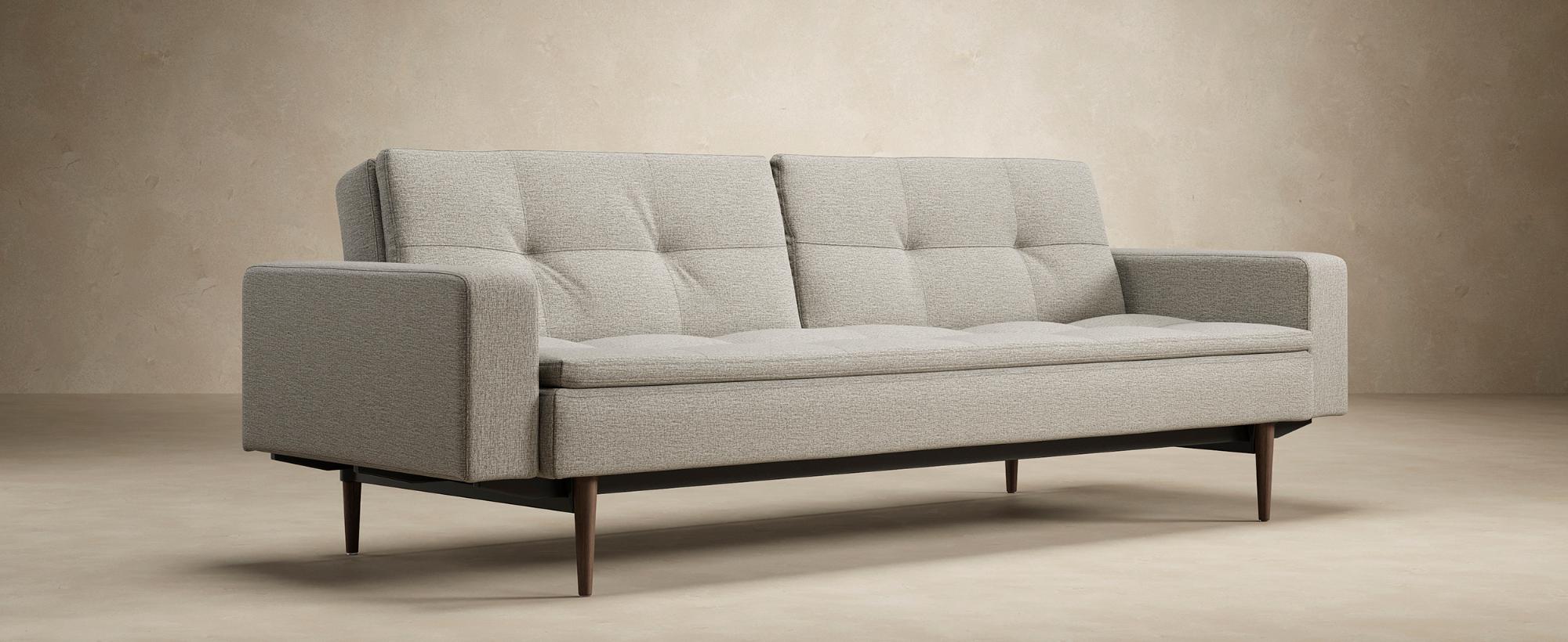 Innovation Living Dublexo Styletto Sofa Bed Dark Wood - 538 Melange Light Gray