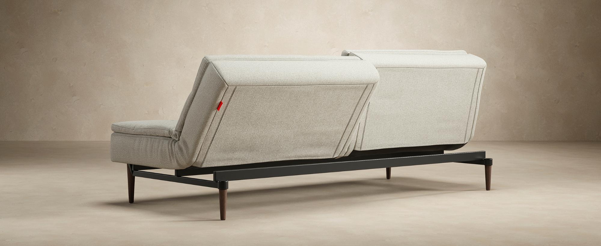 Innovation Living Dublexo Styletto Sofa Bed Dark Wood - 575 Vivus Dusty Olive