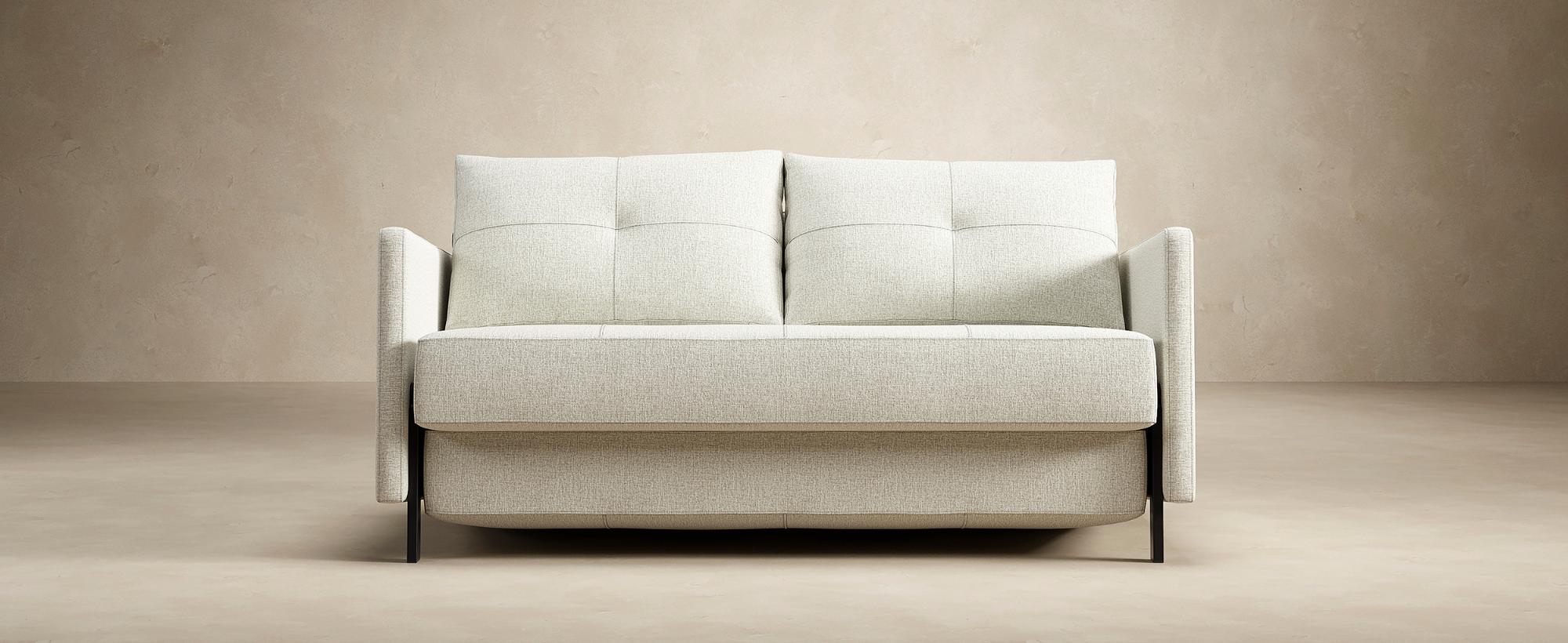 Innovation Living Cubed Full Size Sofa Bed with Dark Wood Legs - 506 Elegance Paprika
