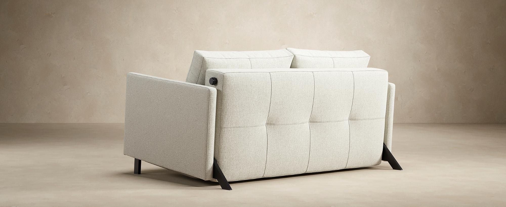 Innovation Living Cubed Full Size Sofa Bed with Dark Wood Legs - 506 Elegance Paprika