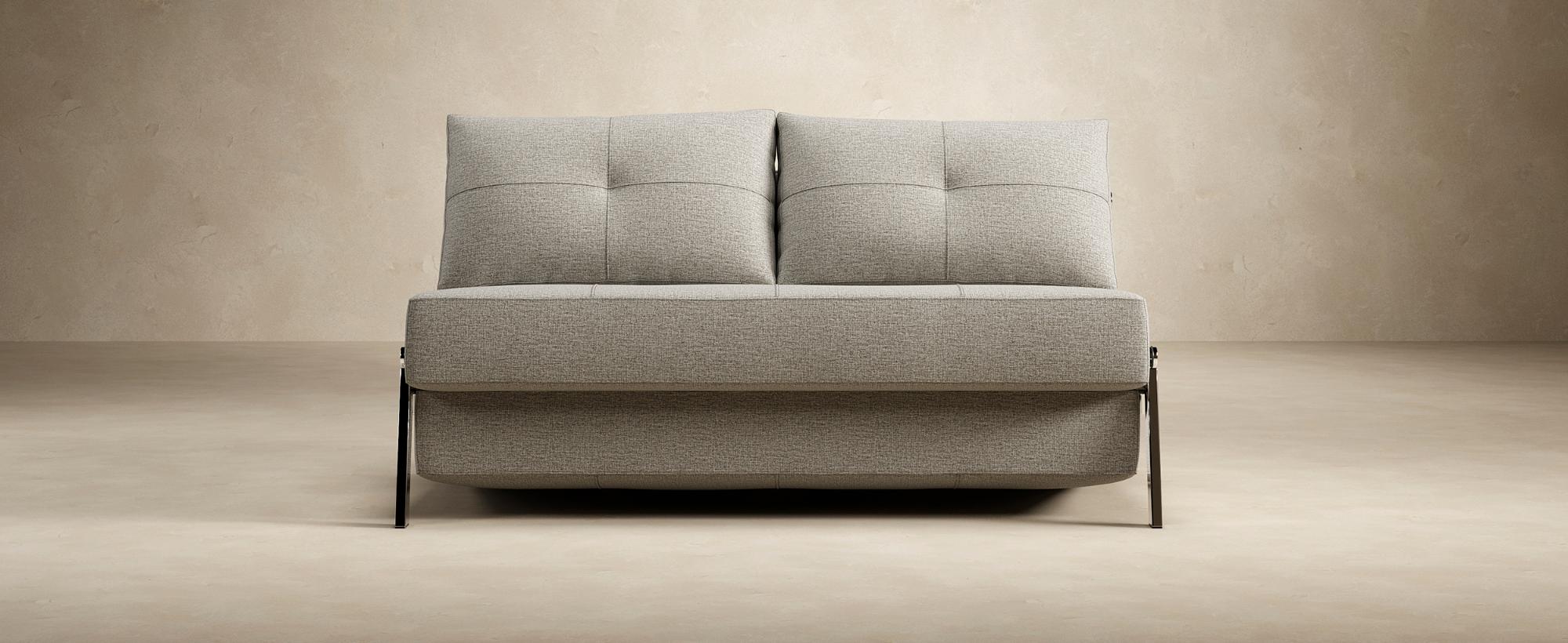 Innovation Living Cubed Full Size Sofa Bed with Chrome legs - 554 Soft Mustard Flower