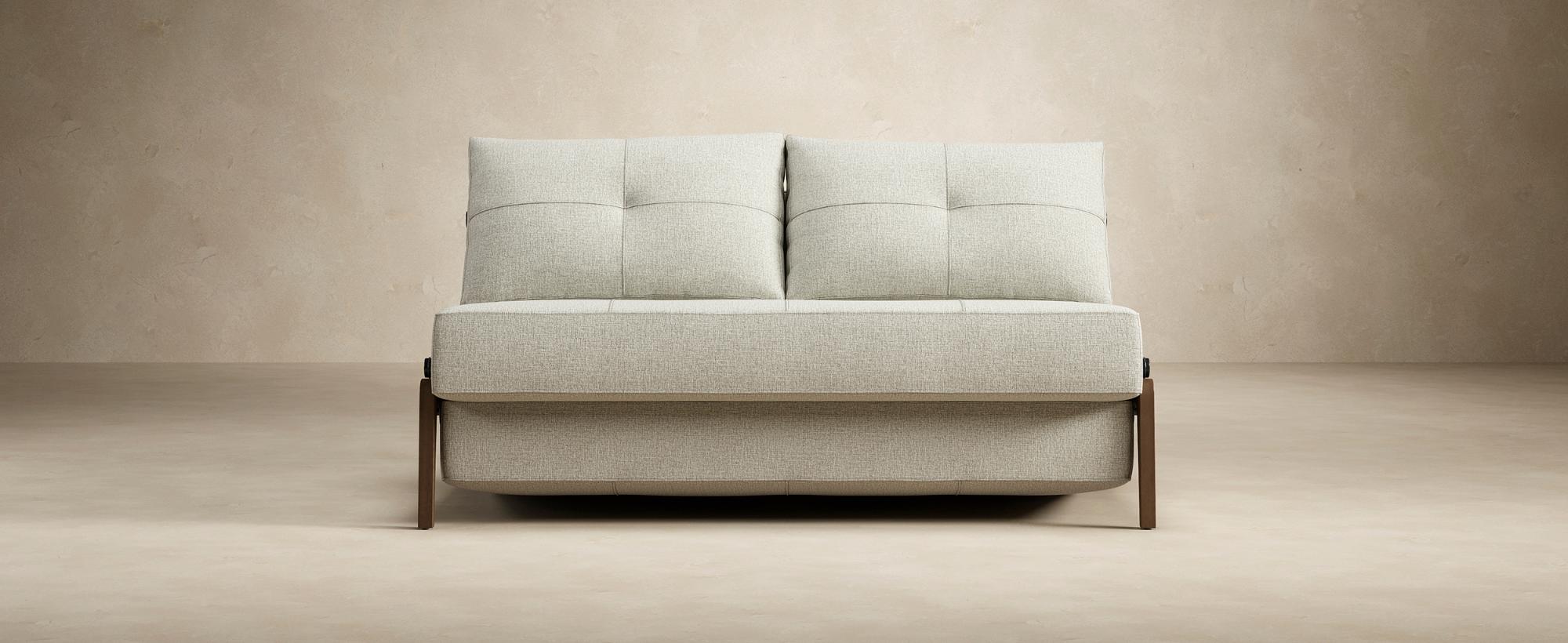 Innovation Living Cubed Full Size Sofa Bed with Dark Wood Legs - 585 Argus Brown