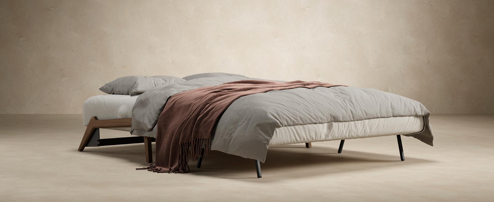 Innovation Living Cubed Full Size Sofa Bed with Dark Wood Legs - 585 Argus Brown