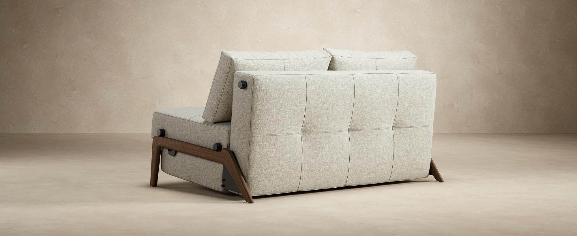 Innovation Living Cubed Full Size Sofa Bed with Dark Wood Legs - 585 Argus Brown