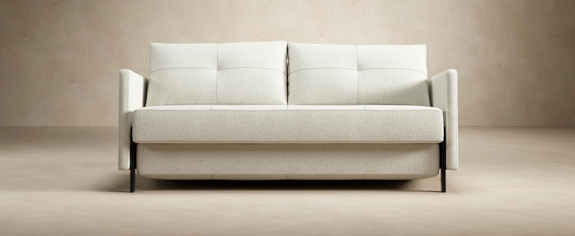 Innovation Living Cubed Queen Size Sofa Bed with Arms - 525 Mixed Dance Light Blue