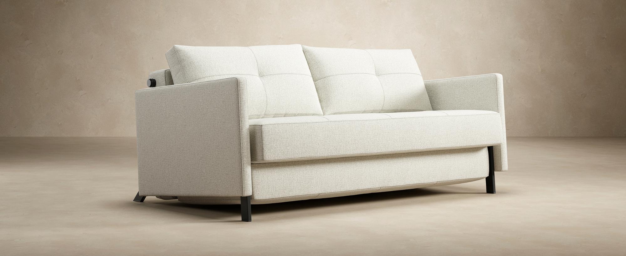 Innovation Living Cubed Queen Size Sofa Bed with Arms - 525 Mixed Dance Light Blue