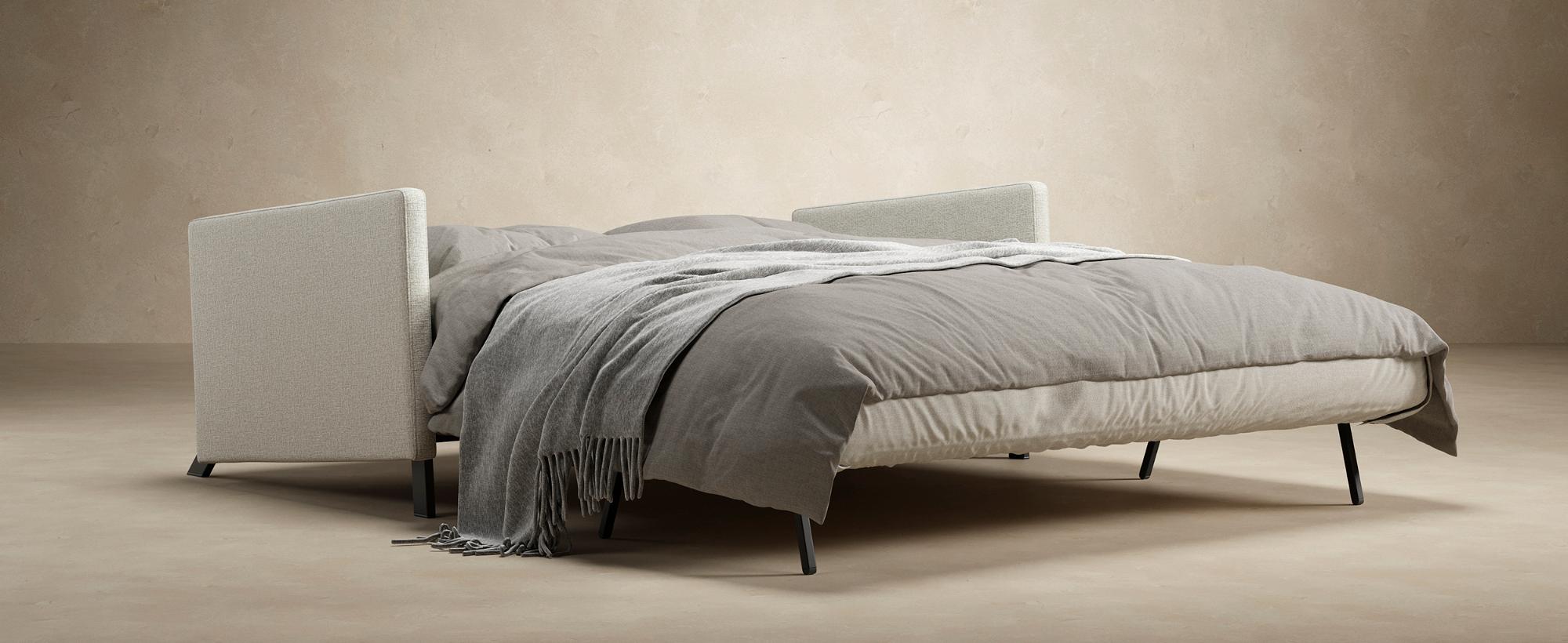 Innovation Living Cubed Queen Size Sofa Bed with Arms - 586 Phobos Latte