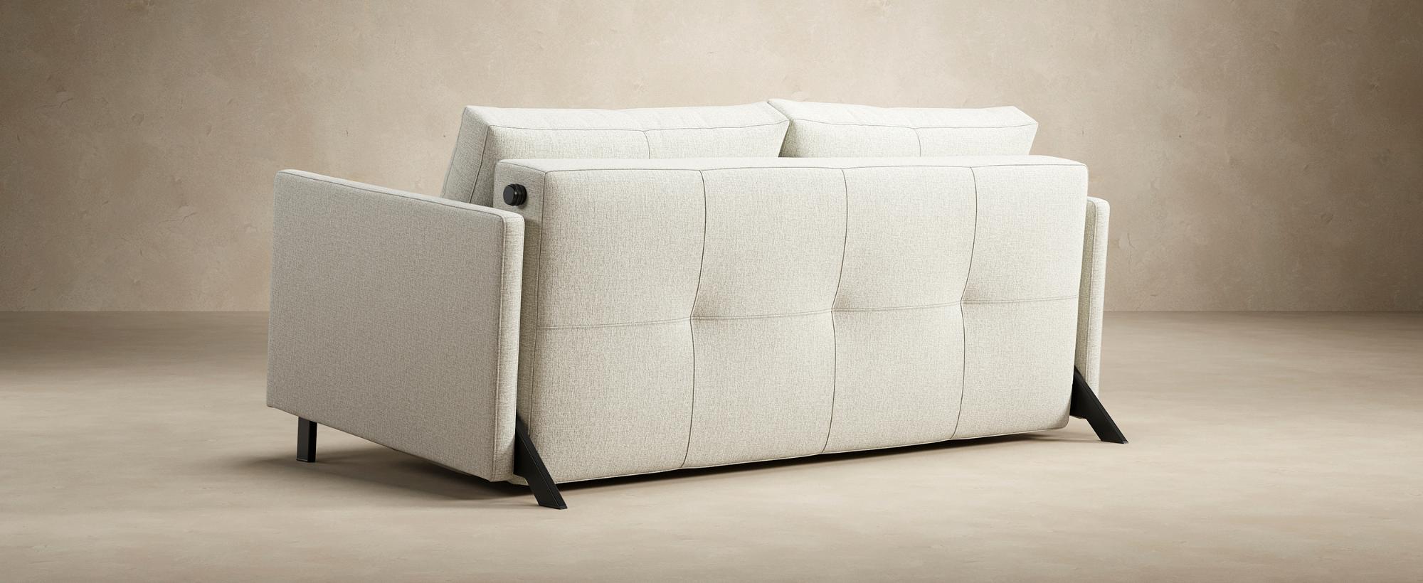 Innovation Living Cubed Queen Size Sofa Bed with Arms - 586 Phobos Latte