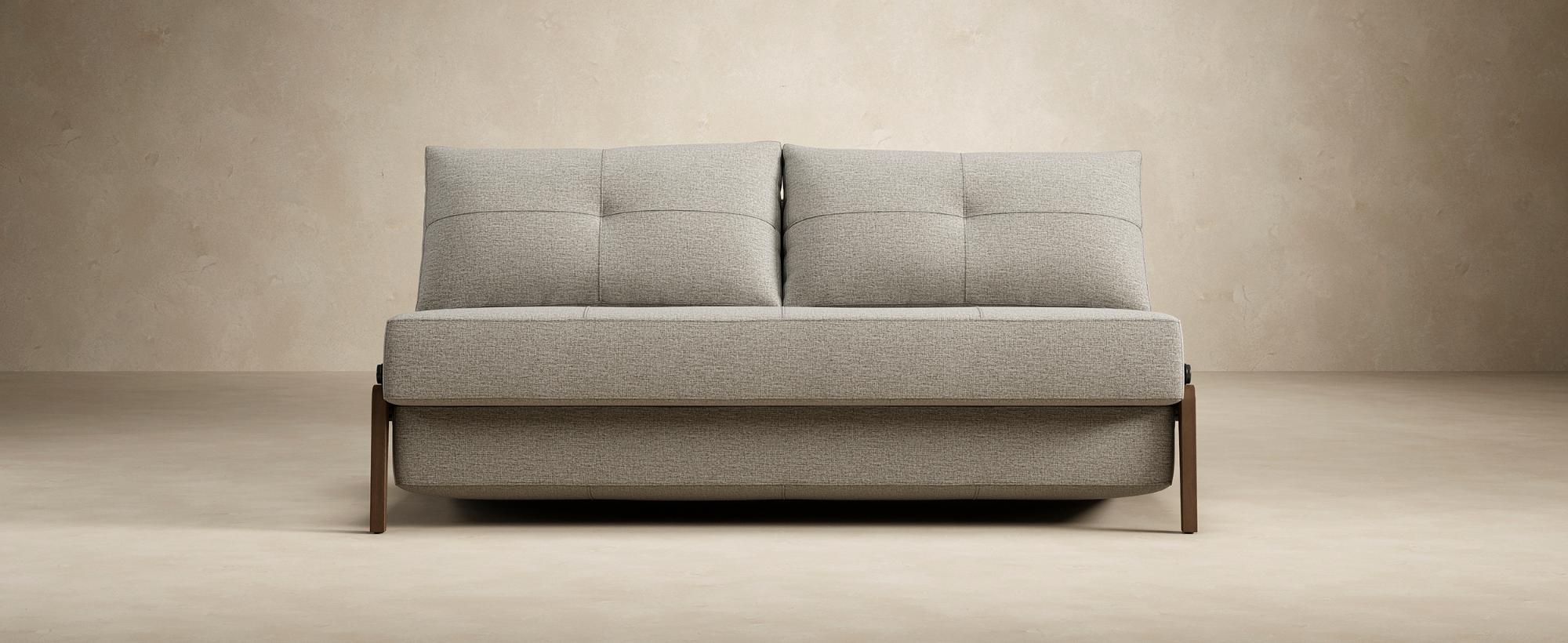 Innovation Living Cubed Queen Size Sofa Bed with Dark Wood Legs - 587 Phobos Mocha
