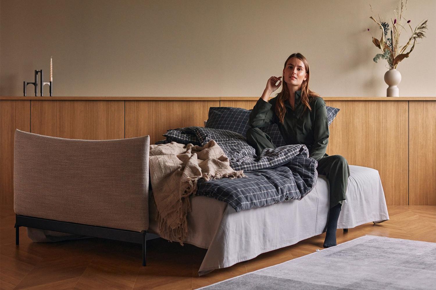 Innovation Living Malloy Ottoman - 216 Flashtex Dark Gray