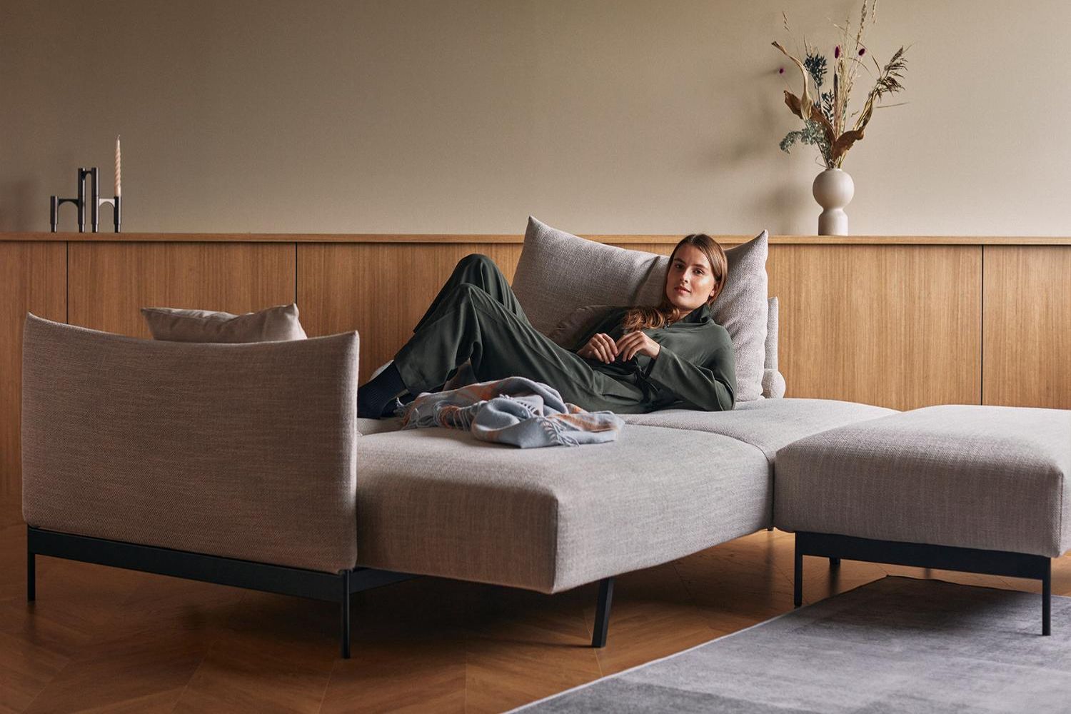 Innovation Living Malloy Ottoman - 586 Phobos Latte