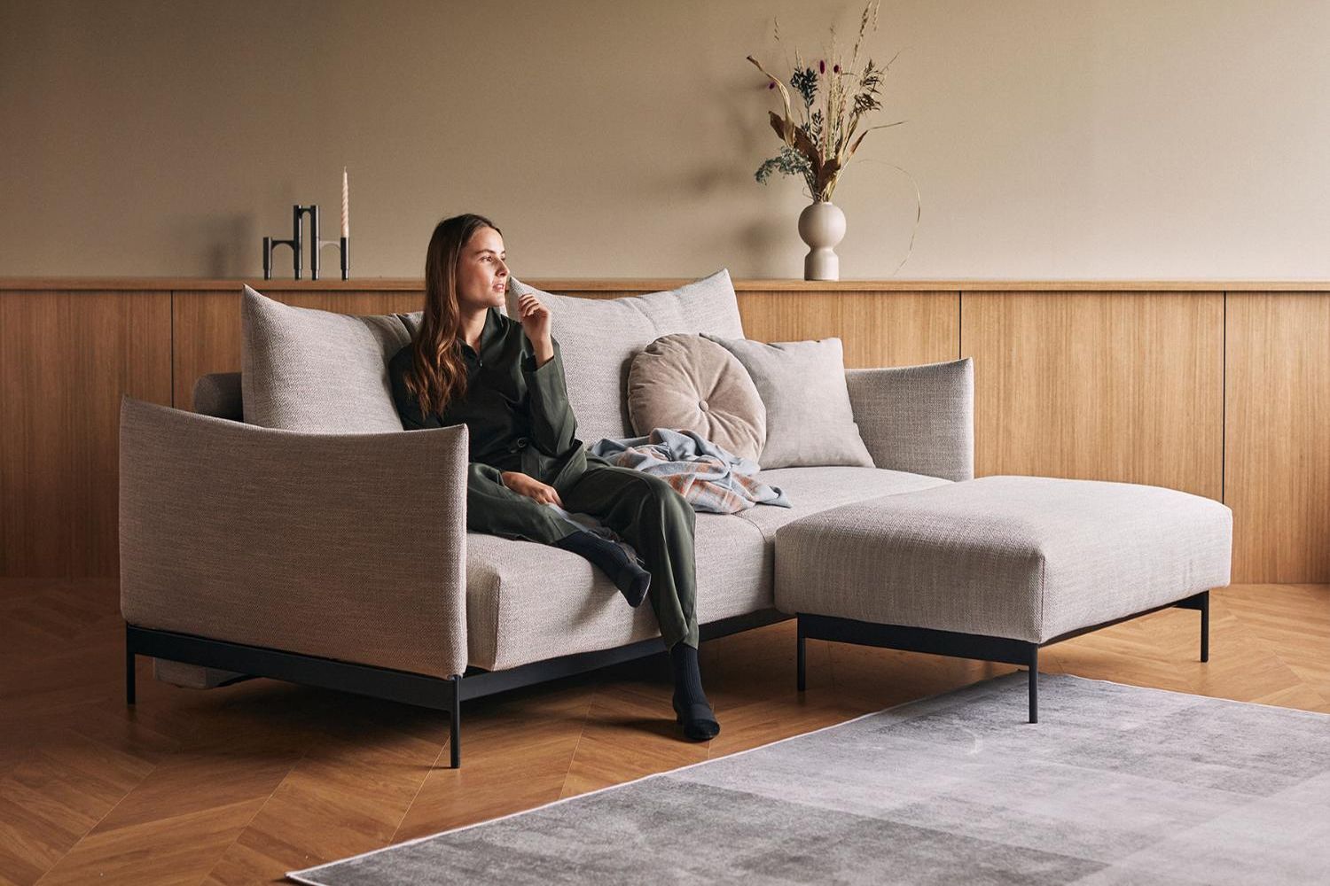 Innovation Living Malloy Ottoman - 586 Phobos Latte