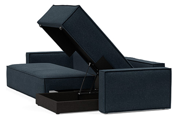 Innovation Living Newilla Sofa Bed With Lounger with Standard Arms - 515 Nist Blue
