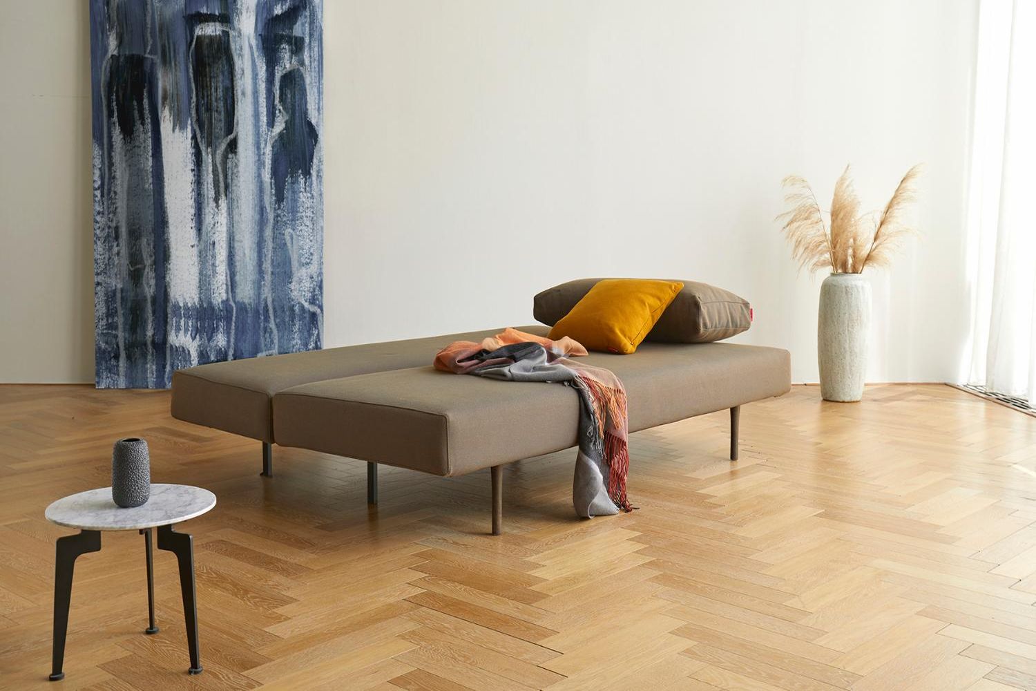 Innovation Living Conlix Sofa Bed Smoked Oak - 531 Bouclé Off White