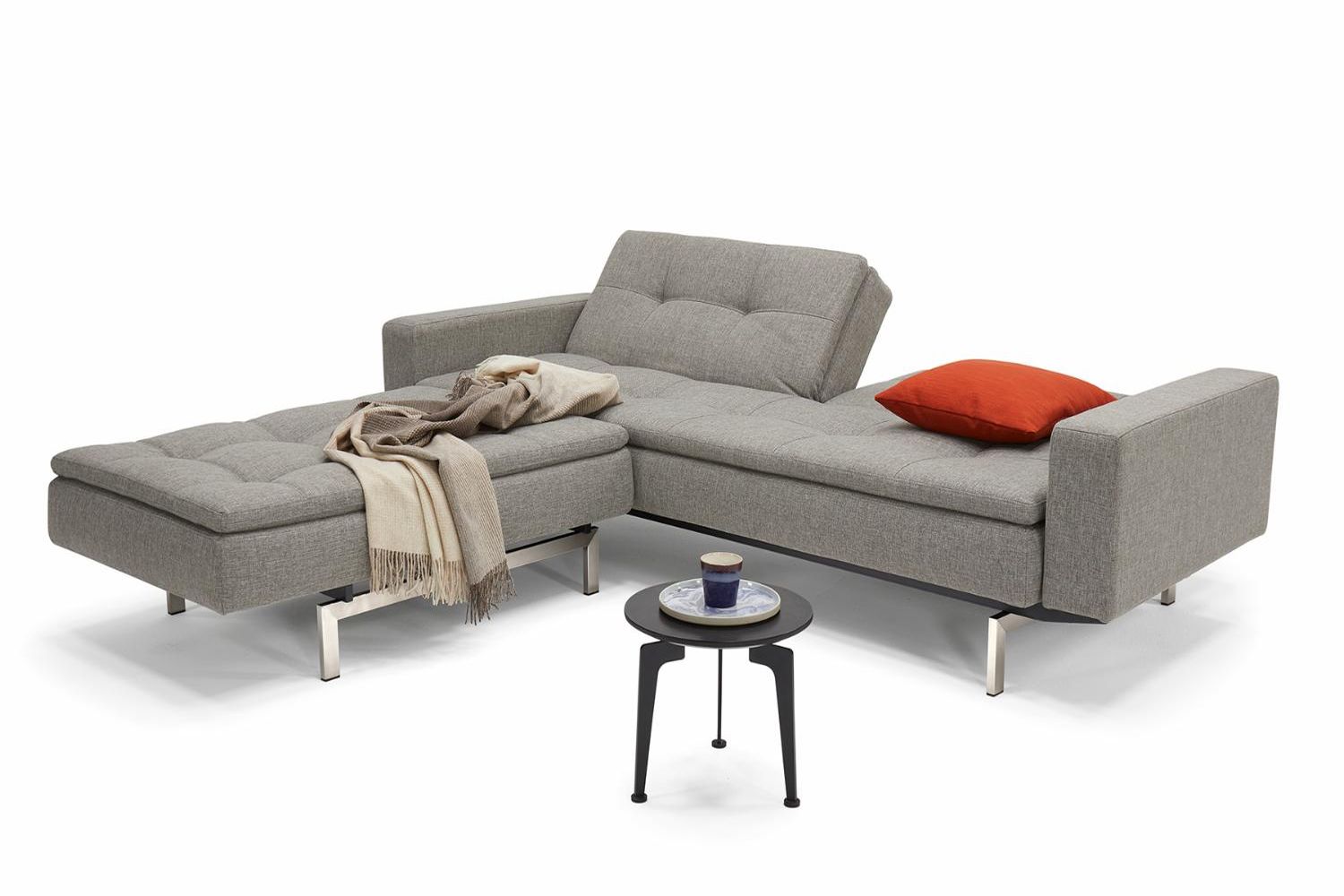 Innovation Living Dublexo Stainless Steel Sofa Bed with Arms - 216 Flashtex Dark Gray