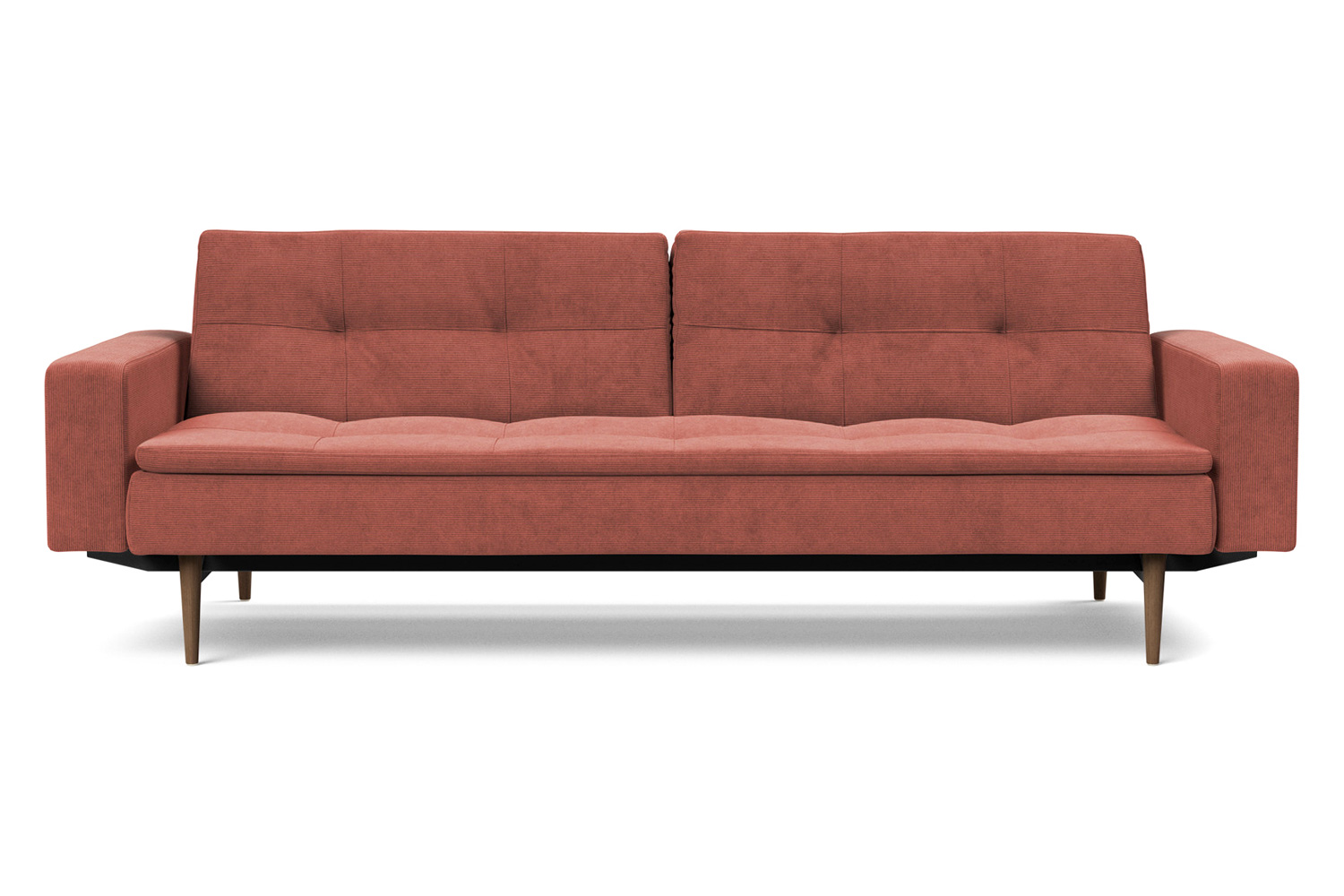 Innovation Living Dublexo Styletto Sofa Bed Dark Wood with Arms - 317 Cordufine Rust