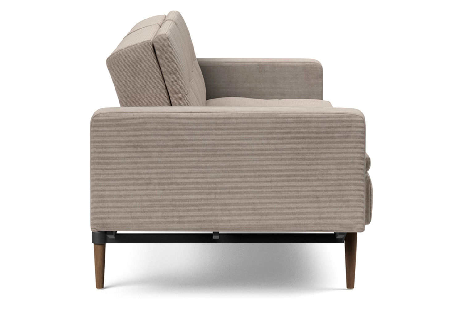 Innovation Living Dublexo Styletto Sofa Bed Dark Wood with Arms - 318 Cordufine Beige