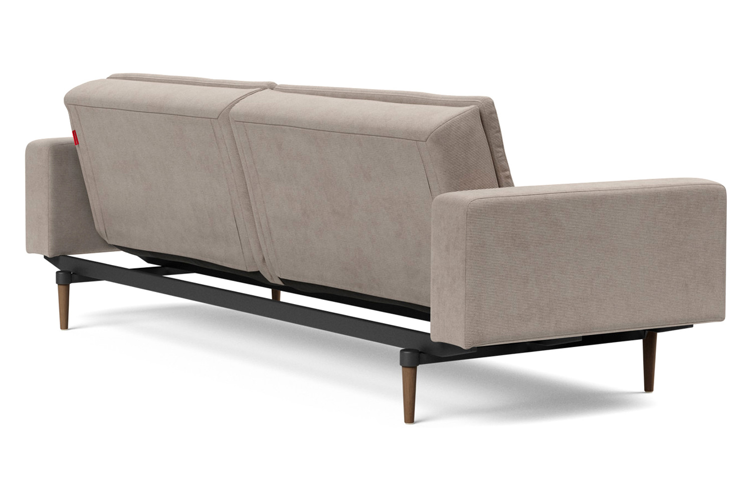 Innovation Living Dublexo Styletto Sofa Bed Dark Wood with Arms - 318 Cordufine Beige