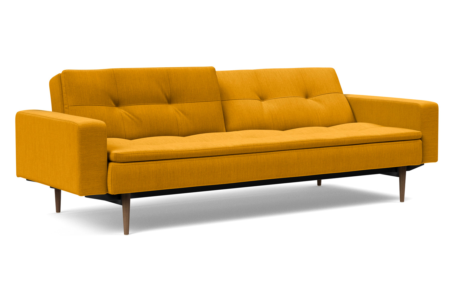 Innovation Living Dublexo Styletto Sofa Bed Dark Wood with Arms - 507 Elegance Burned Curry
