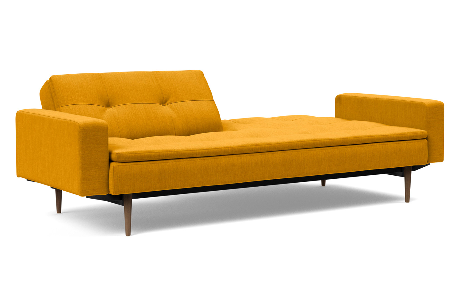 Innovation Living Dublexo Styletto Sofa Bed Dark Wood with Arms - 507 Elegance Burned Curry
