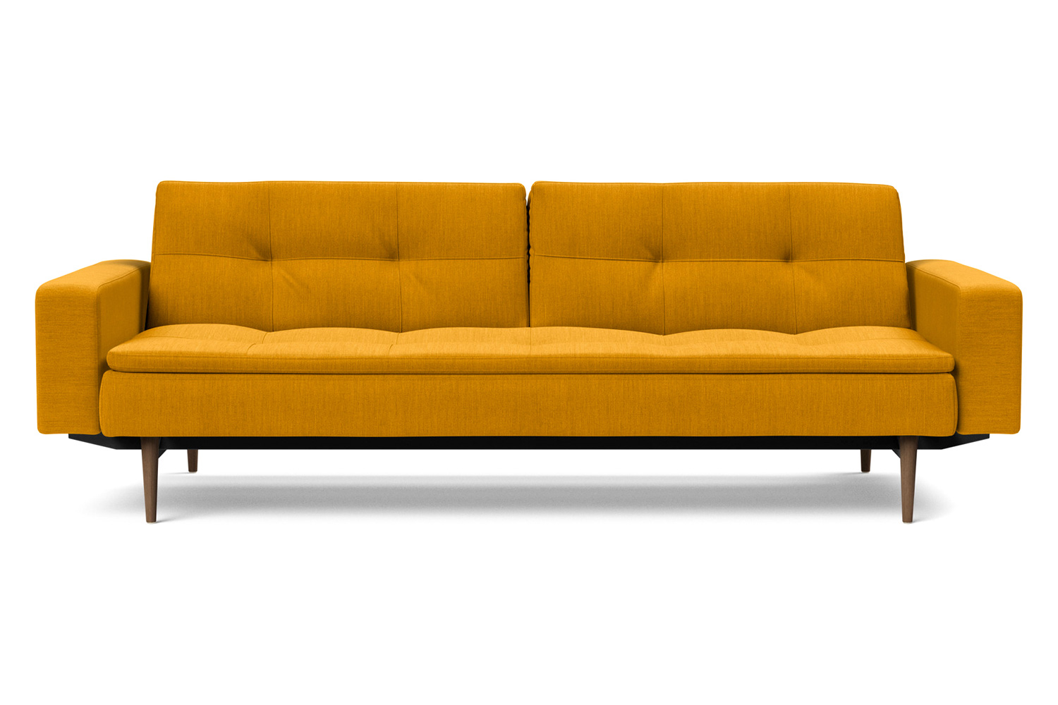 Innovation Living Dublexo Styletto Sofa Bed Dark Wood with Arms - 507 Elegance Burned Curry