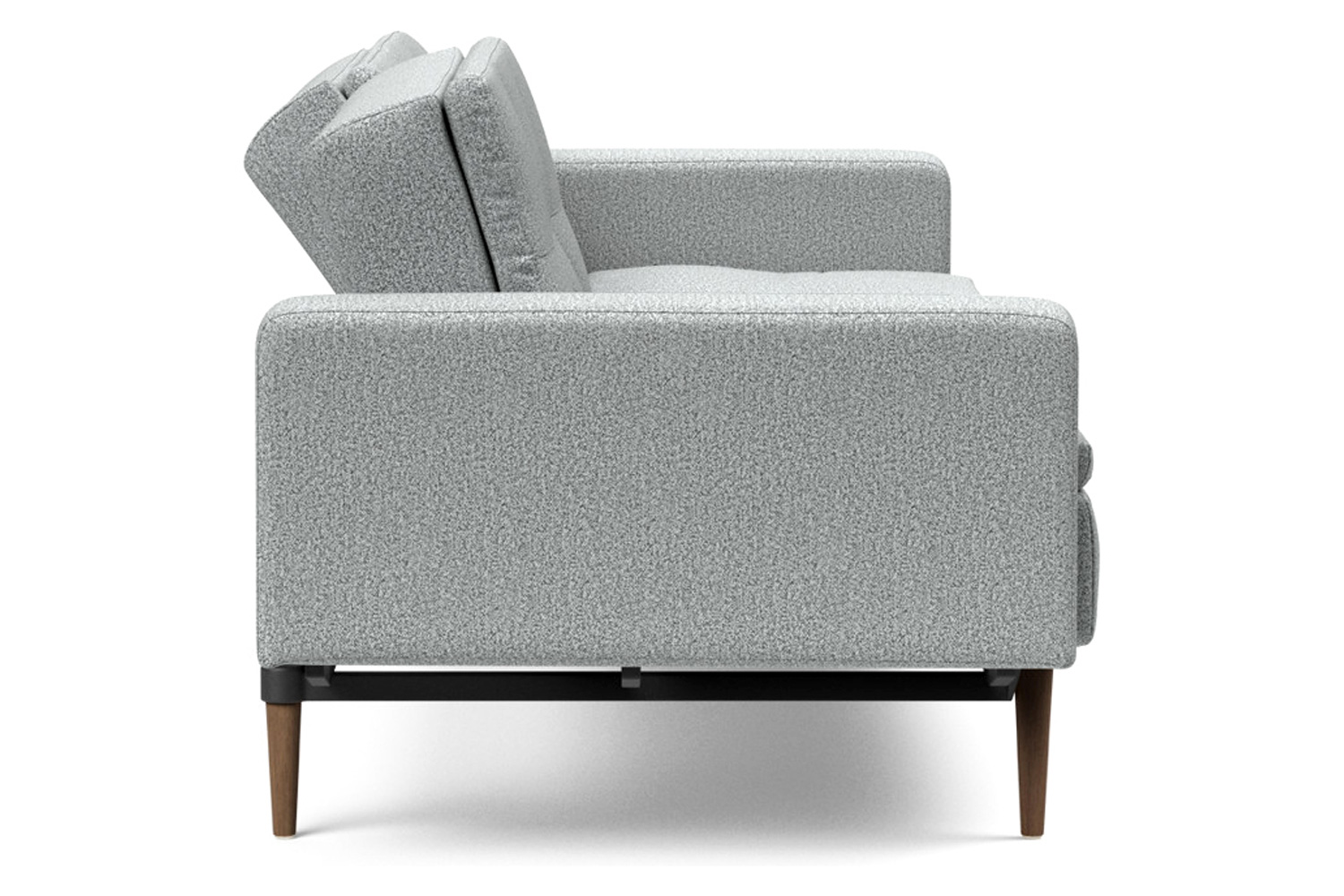 Innovation Living Dublexo Styletto Sofa Bed Dark Wood with Arms - 538 Melange Light Gray