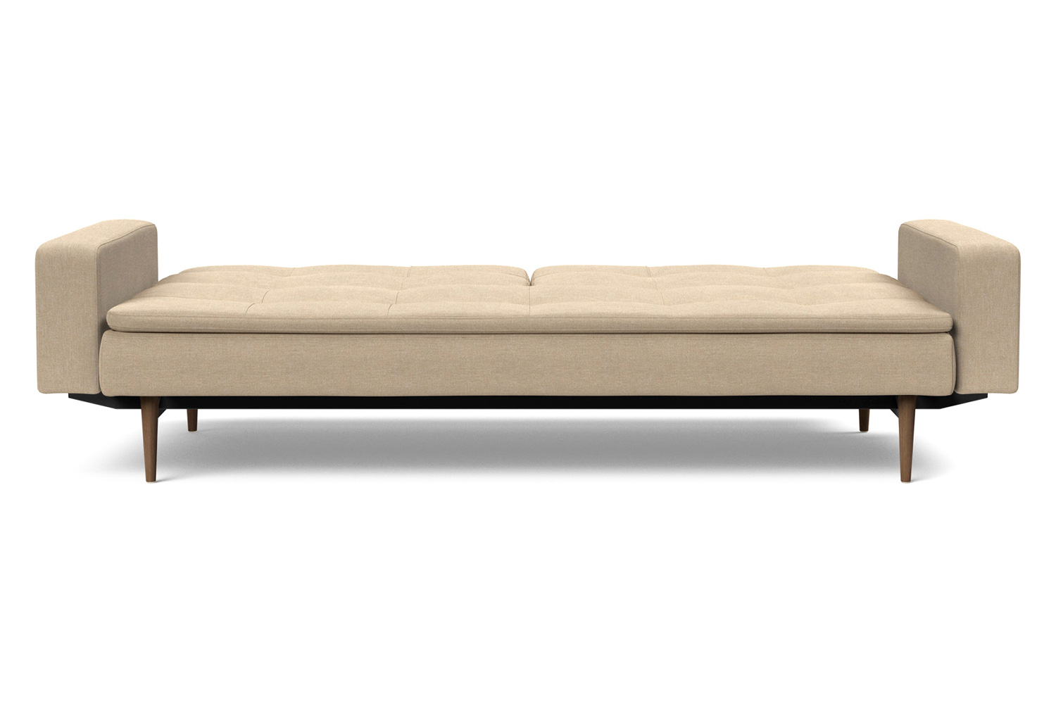 Innovation Living Dublexo Styletto Sofa Bed Dark Wood with Arms - 587 Phobos Mocha