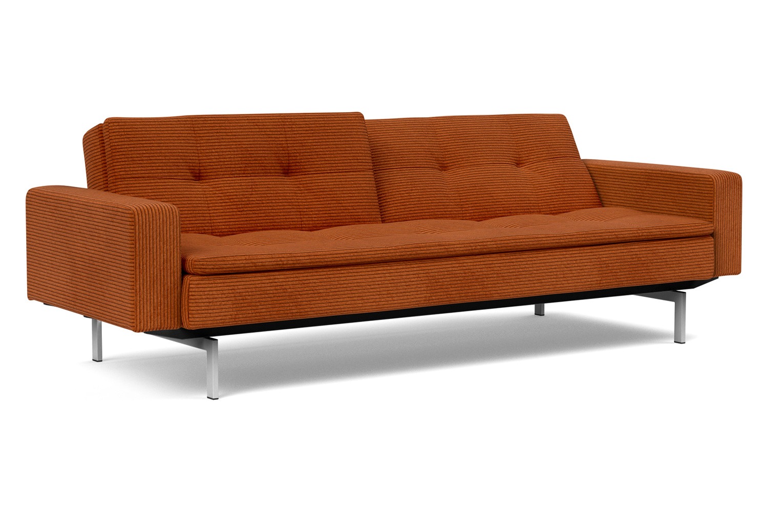 Innovation Living Dublexo Stainless Steel Sofa Bed with Arms - 595 Corduroy Burnt Orange