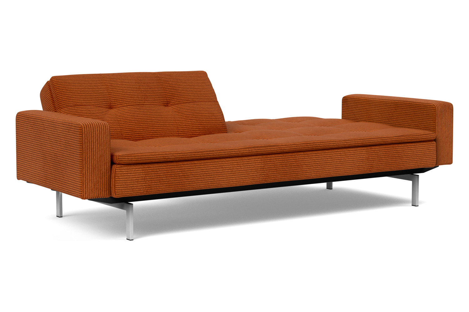 Innovation Living Dublexo Stainless Steel Sofa Bed with Arms - 595 Corduroy Burnt Orange