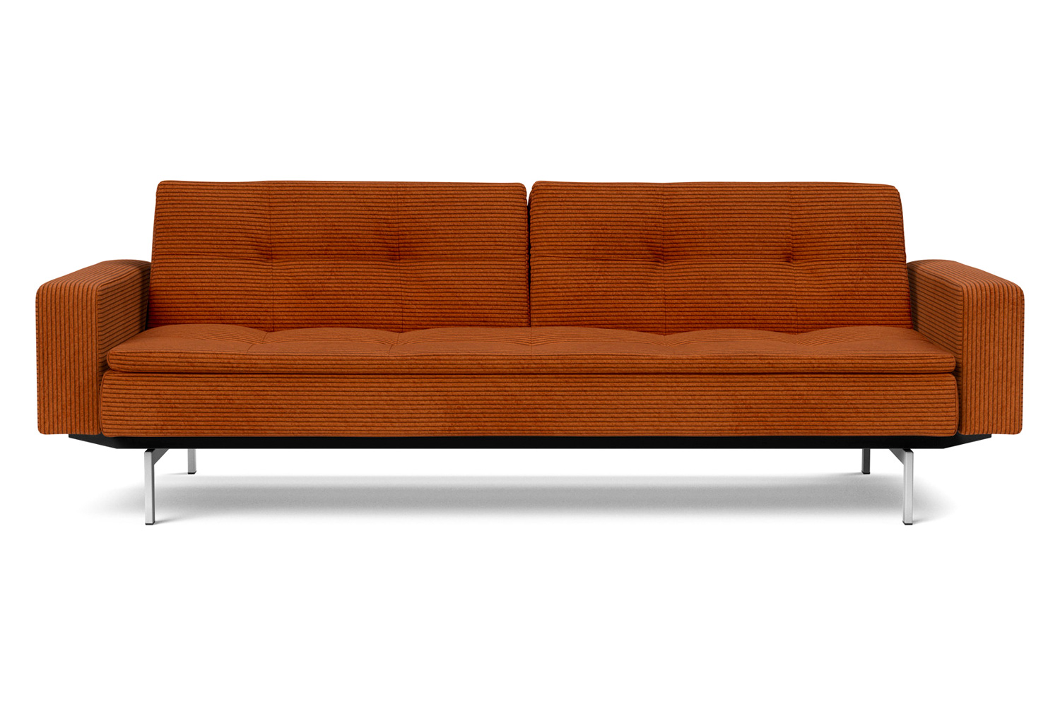 Innovation Living Dublexo Stainless Steel Sofa Bed with Arms - 595 Corduroy Burnt Orange