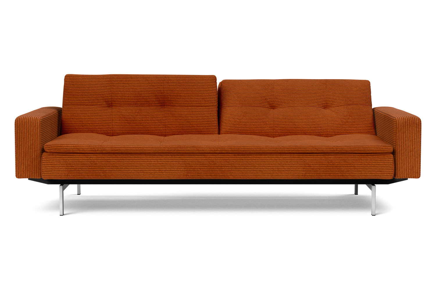 Innovation Living Dublexo Stainless Steel Sofa Bed with Arms - 595 Corduroy Burnt Orange