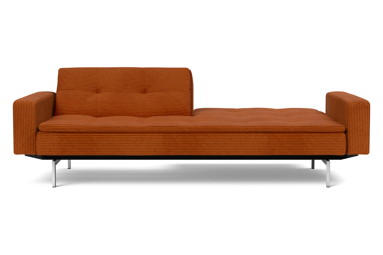 Innovation Living Dublexo Stainless Steel Sofa Bed with Arms - 595 Corduroy Burnt Orange
