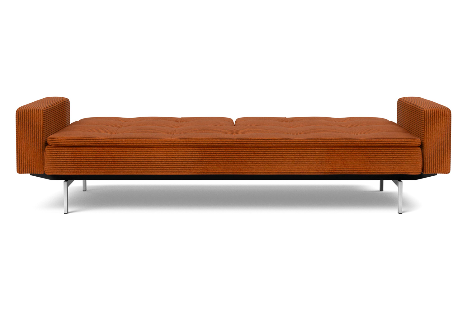 Innovation Living Dublexo Stainless Steel Sofa Bed with Arms - 595 Corduroy Burnt Orange