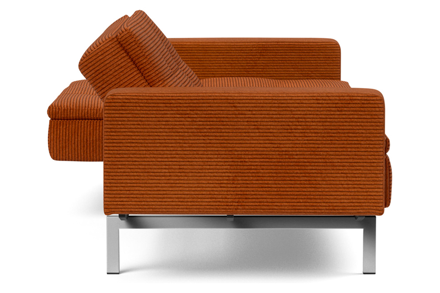 Innovation Living Dublexo Stainless Steel Sofa Bed with Arms - 595 Corduroy Burnt Orange