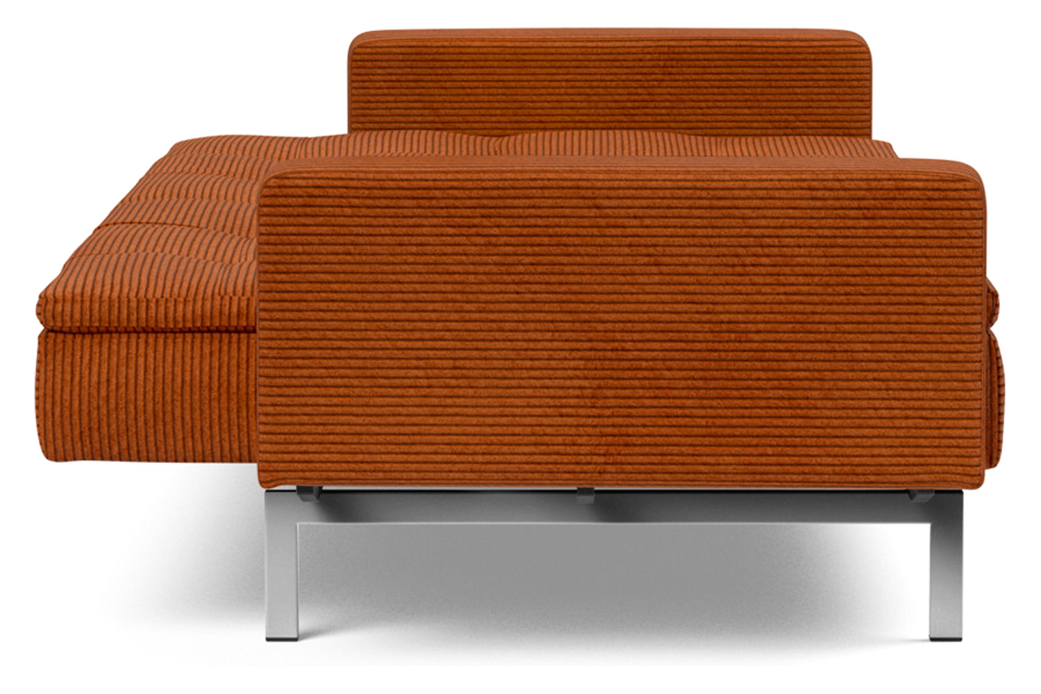 Innovation Living Dublexo Stainless Steel Sofa Bed with Arms - 595 Corduroy Burnt Orange