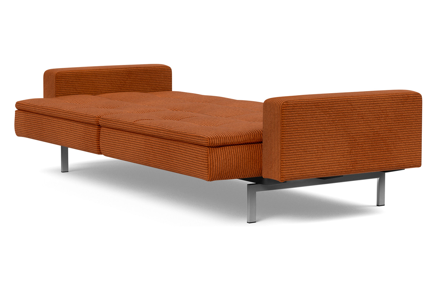 Innovation Living Dublexo Stainless Steel Sofa Bed with Arms - 595 Corduroy Burnt Orange