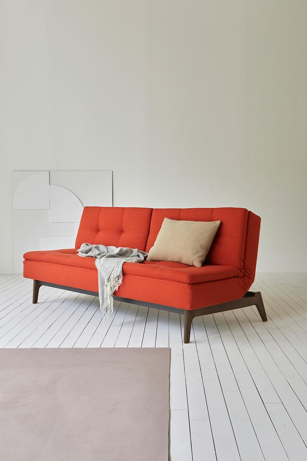 Innovation Living Dublexo Eik Sofa Bed Smoked Oak - 554 Soft Mustard Flower