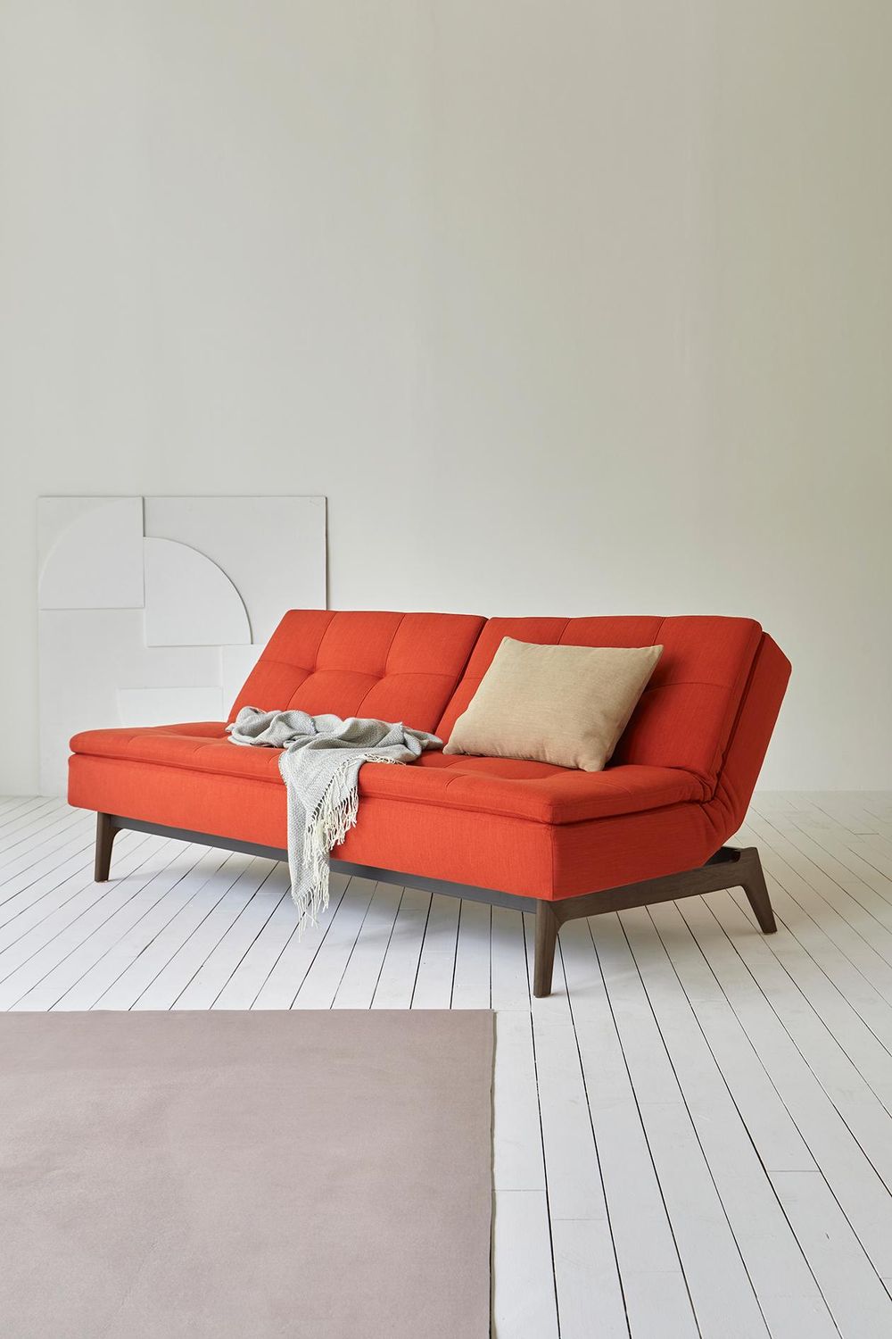 Innovation Living Dublexo Eik Sofa Bed Smoked Oak - 554 Soft Mustard Flower