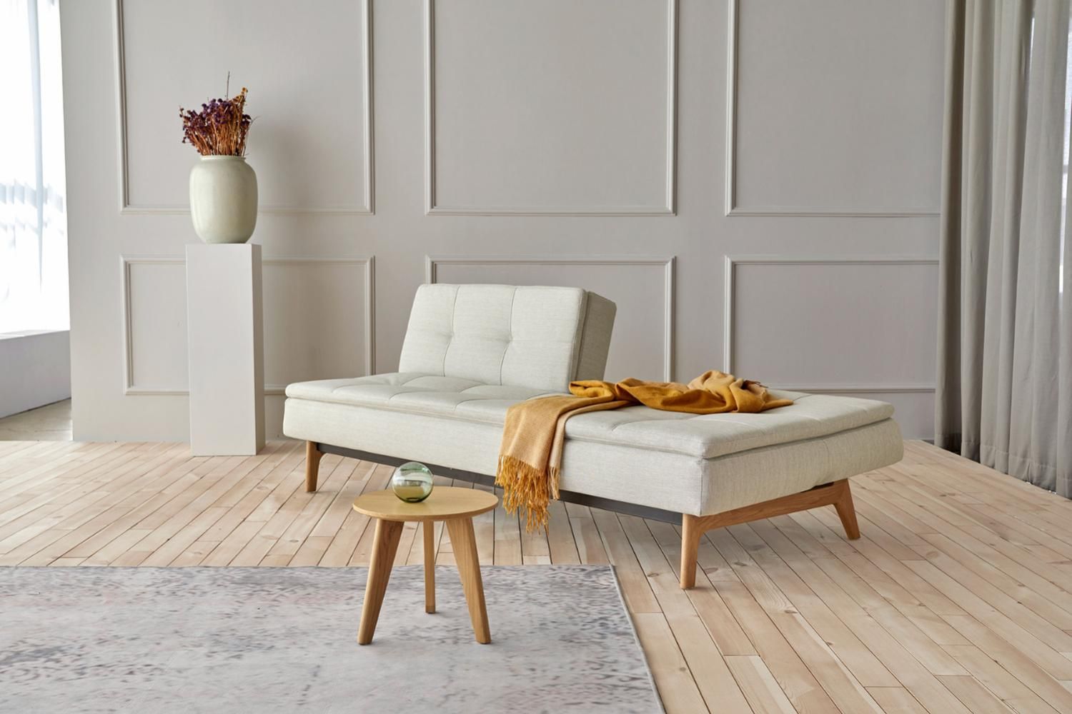Innovation Living Dublexo Eik Sofa Bed Oak - 590 Micro Check Gray
