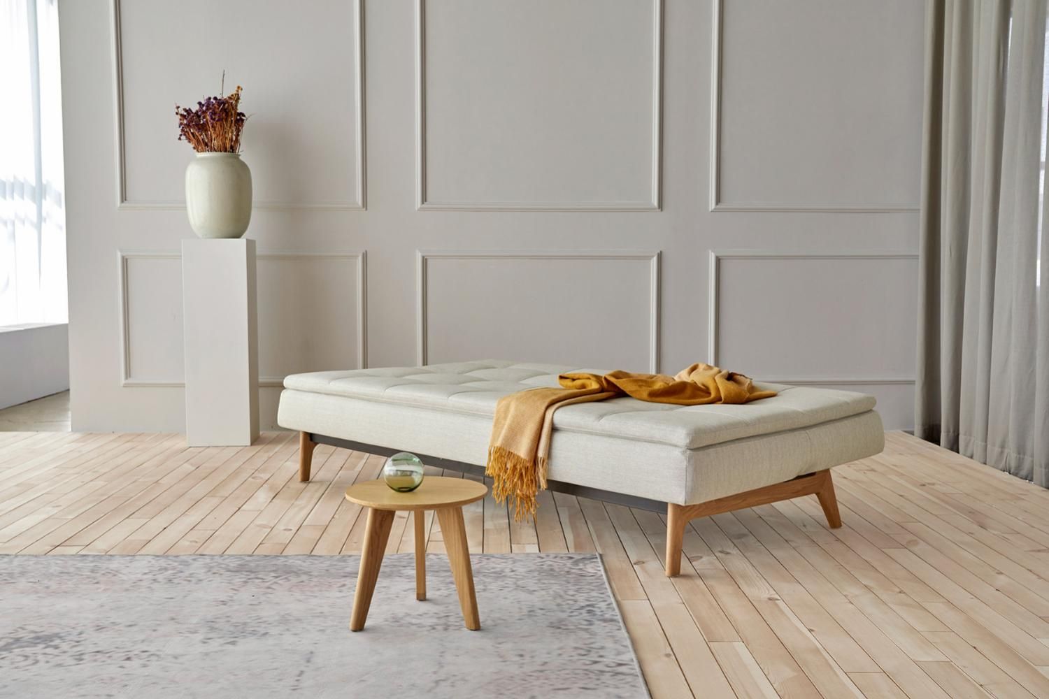 Innovation Living Dublexo Eik Sofa Bed Oak - 590 Micro Check Gray