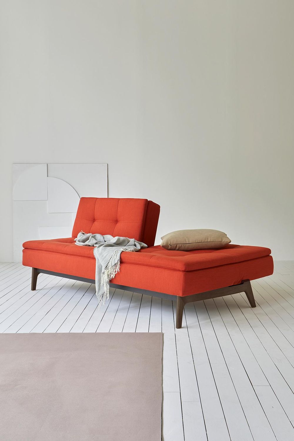 Innovation Living Dublexo Eik Sofa Bed Smoked Oak - 590 Micro Check Gray