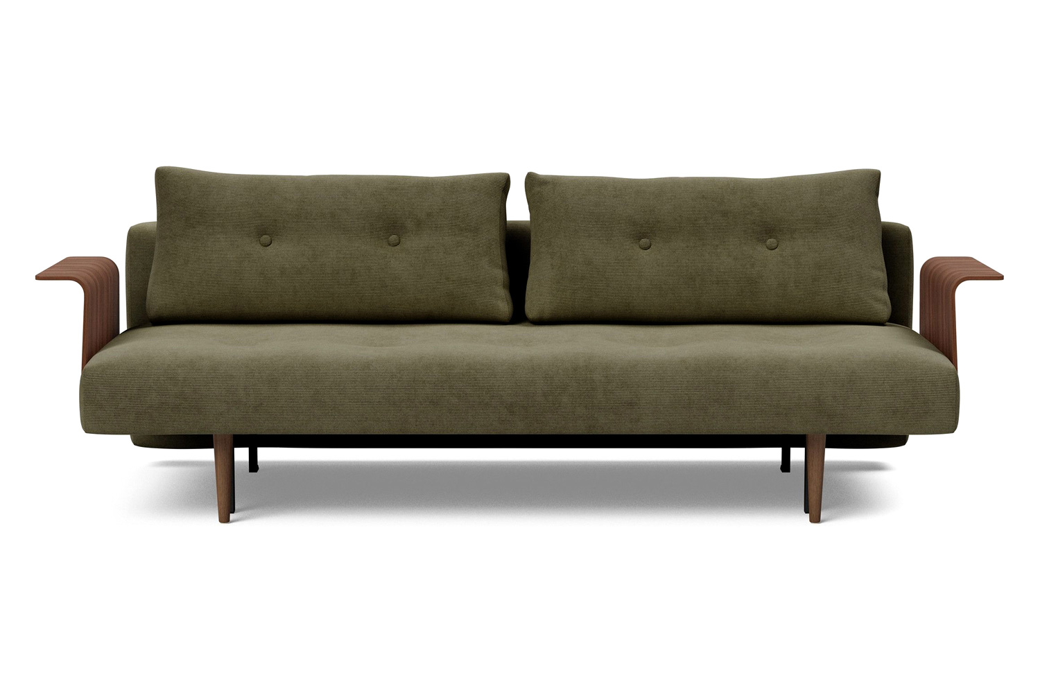 Innovation Living Recast Plus Sofa Bed Dark Styletto with Arms - 316 Cordufine Pine Green